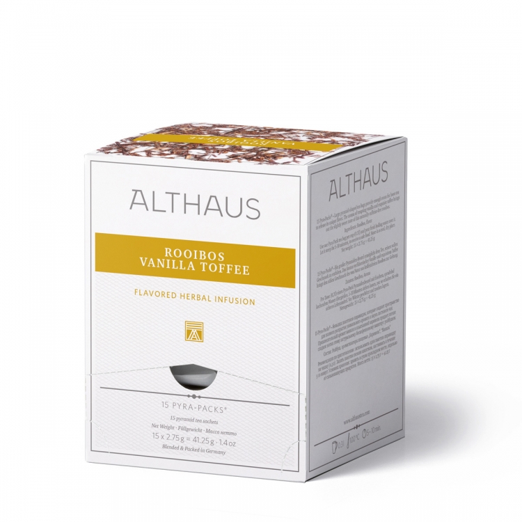 Чай травяной в пирамидках Althaus Rooibush Vanilla Toffee (Ройбуш Ванила Тоффи), 15 х 2,75г