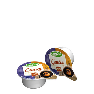 Сливки Campina 10% порционные 10гр. 10шт.